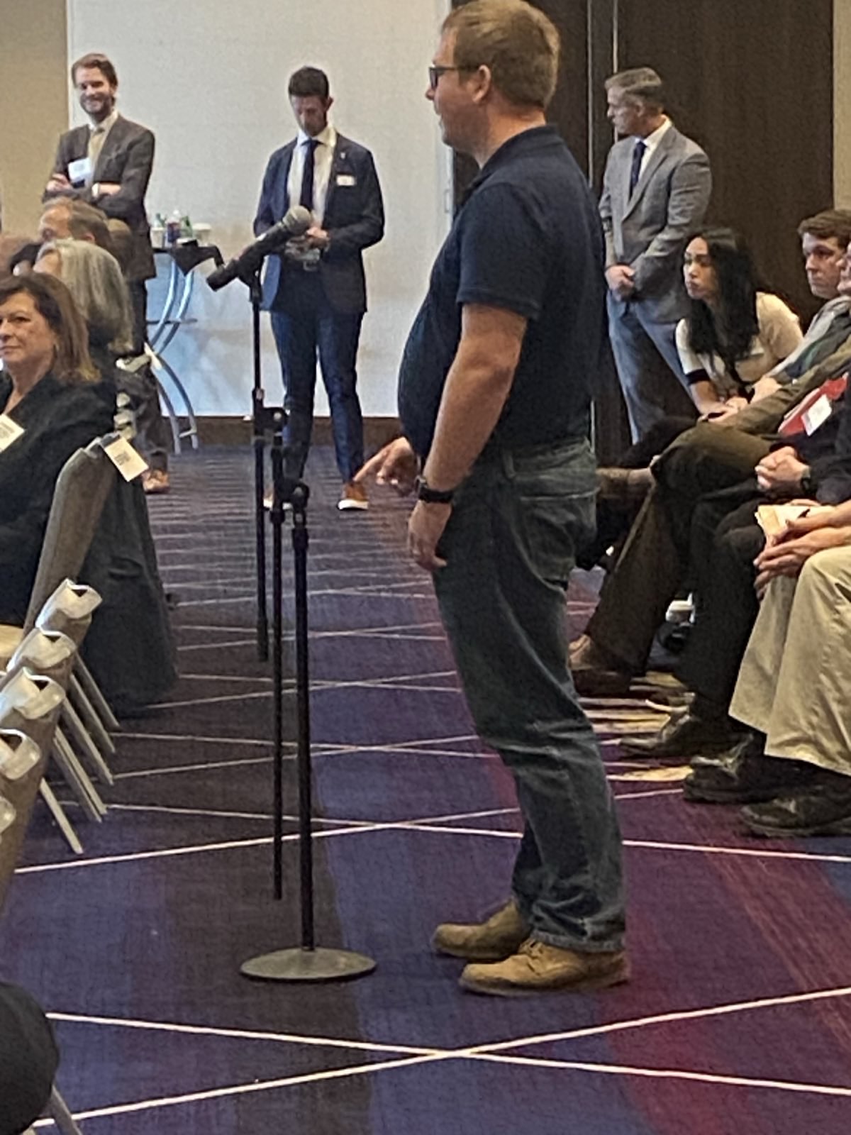 AANW and AAWA's Patrick Carnahan asking a question at the Amtrak board meeting. Photo courtesy Luis Moscoso.